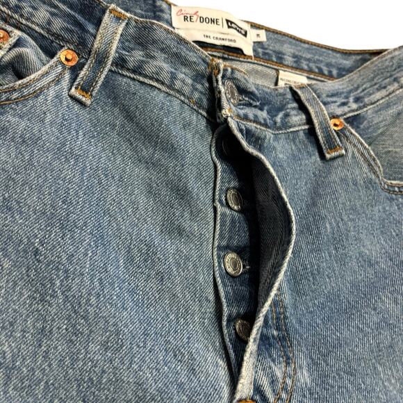 RE/DONE x Levi's The Crawford 28 Medium Blue Mid Rise Reworked Button Fly 31x31 - Picture 6 of 11